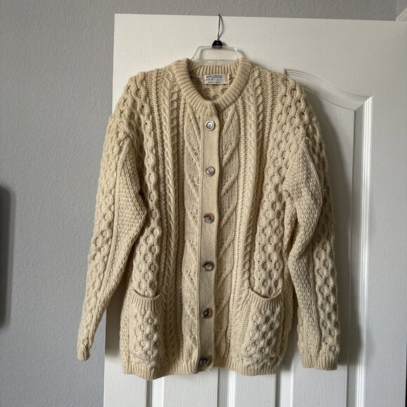 James Pringle Other - James Pringle Scottish Pure Wool Sweater Cardigan Cream Color Size XL